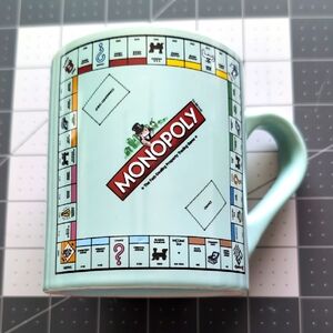 Monopoly Board Game Hasbro Ceramic 14 oz Coffee Mug Cup Mint Green